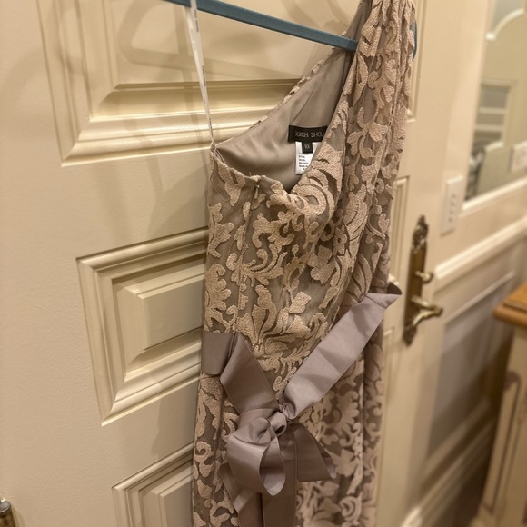 Tadashi Shoji One Shoulder Lace Dress in Cream - Picture 9 of 9